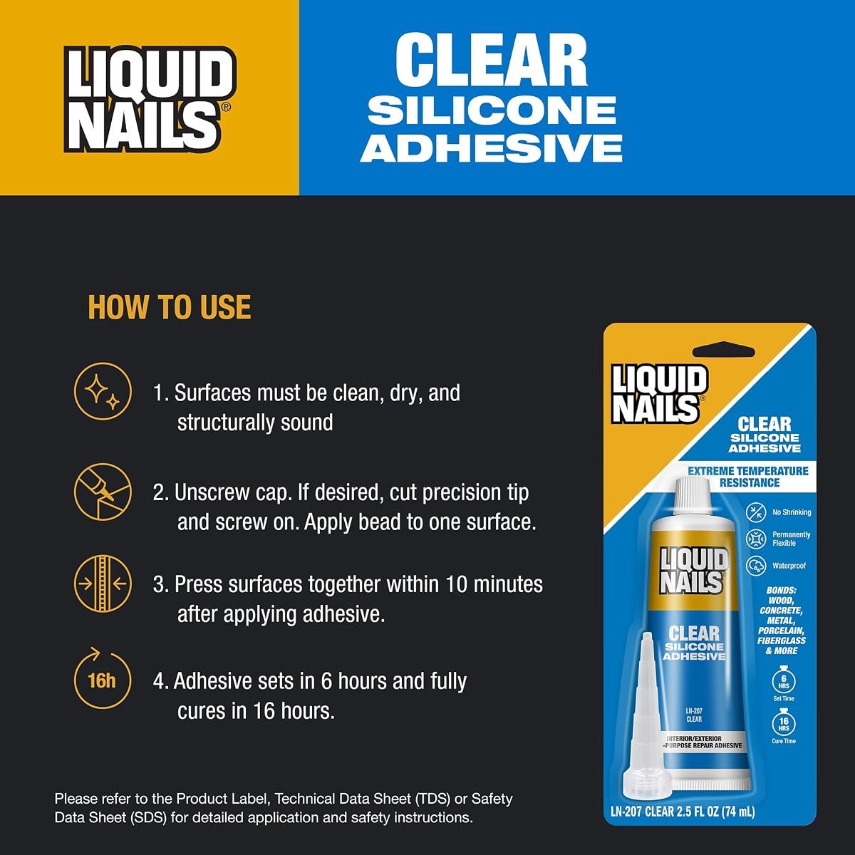 Clear Small Projects Silicone Adhesive, 2.5 oz, view 4