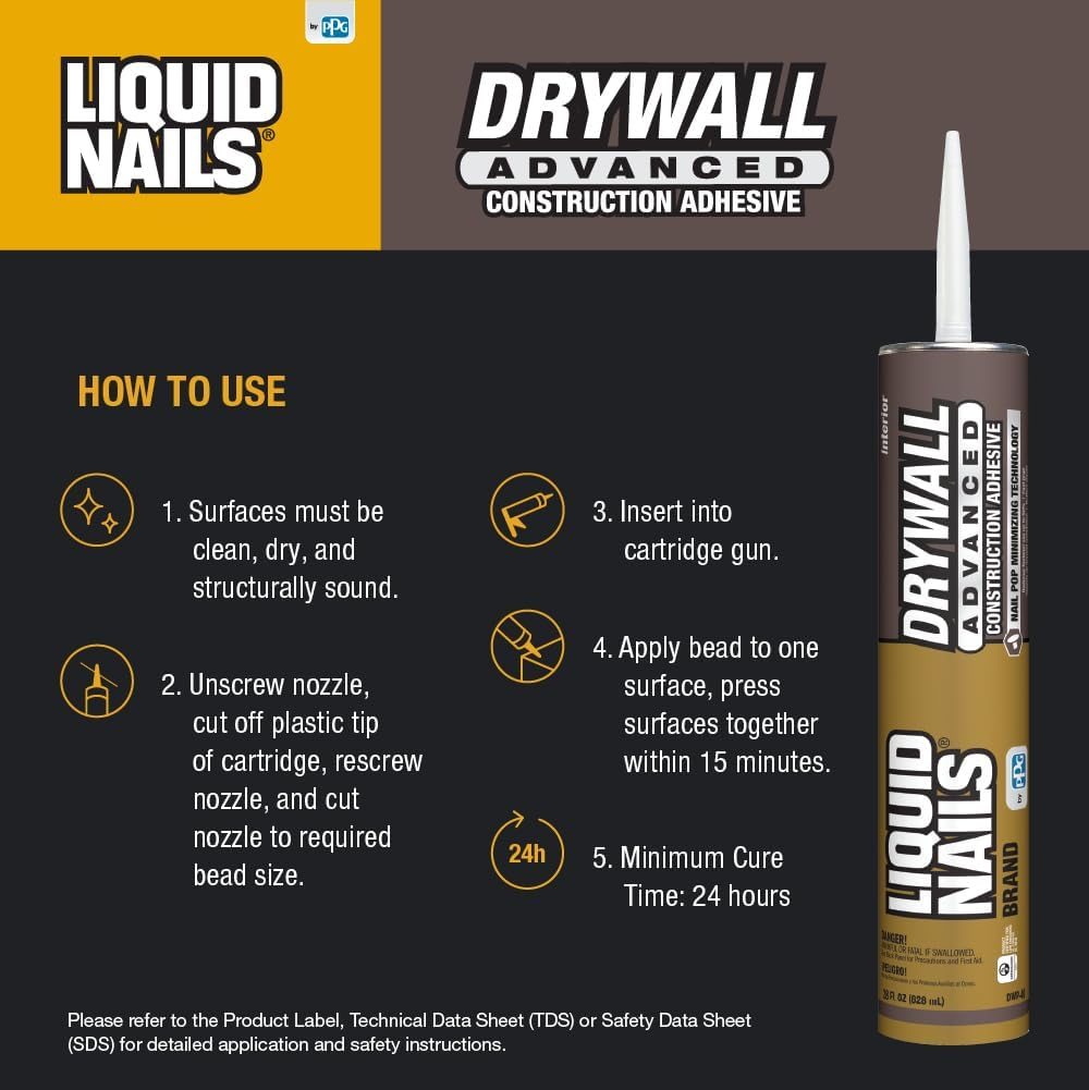 Drywall Advanced 28 oz Off-White Latex Adhesive, 12 Pack, view 3