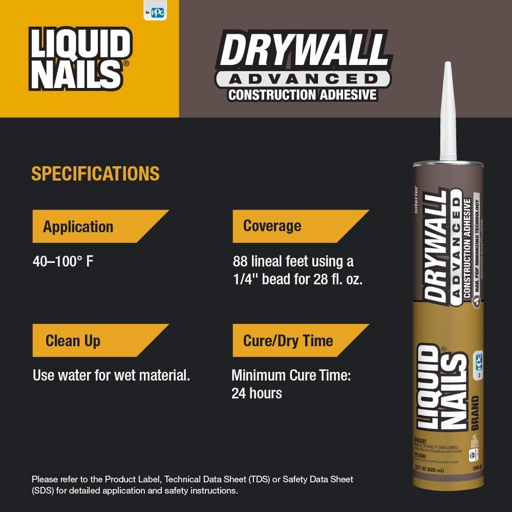 Drywall Advanced 28 oz Off-White Latex Adhesive, 12 Pack, view 4