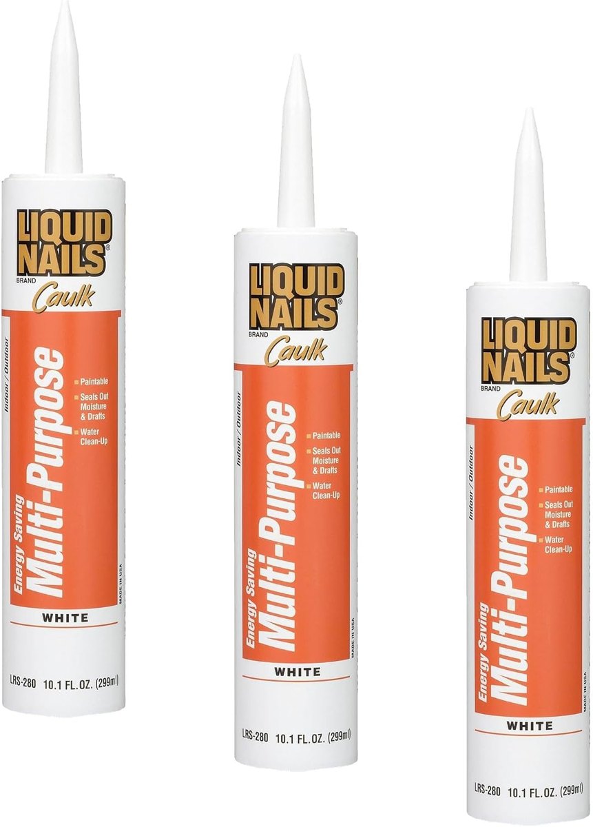Energy Saving Multi-Purpose Latex Caulk 10.1 oz, 3 Pack, Liquid Nails