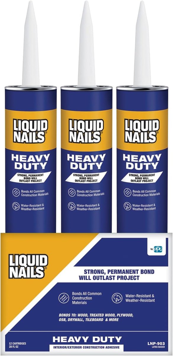 Heavy Duty 28 oz Tan Latex-Based Adhesive, 12 Pack, Liquid Nails