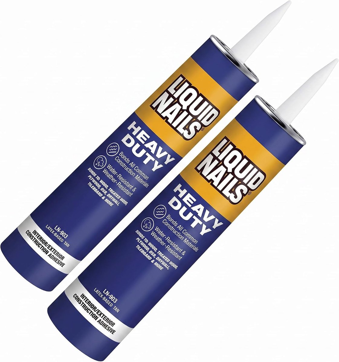 Heavy Duty Construction Adhesive 10 oz, 2 Pack, Liquid Nails