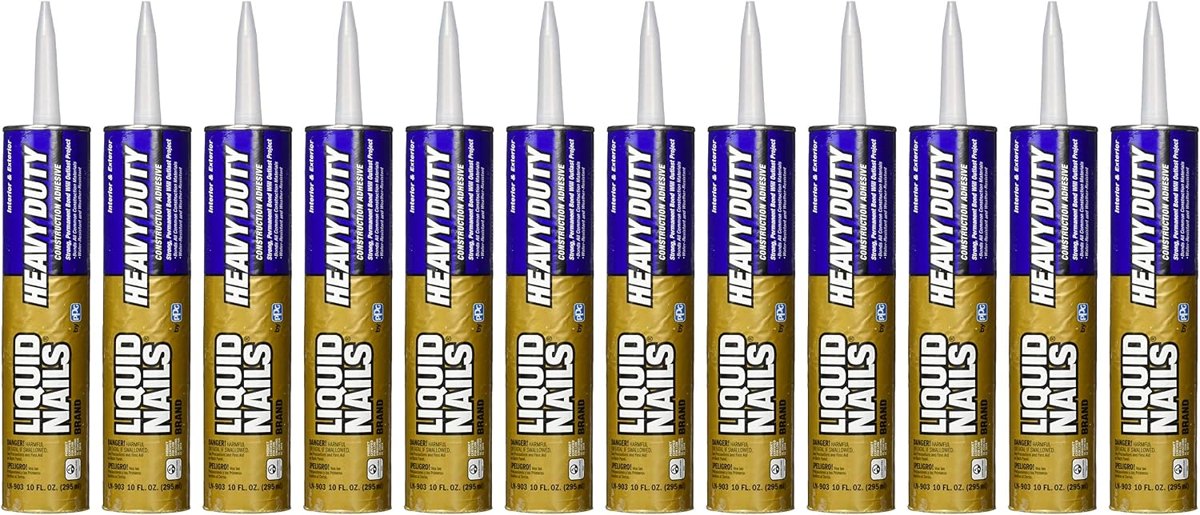 LN-903 Heavy Duty Construction Adhesive, 12 Pack (120 fl oz), Liquid Nails