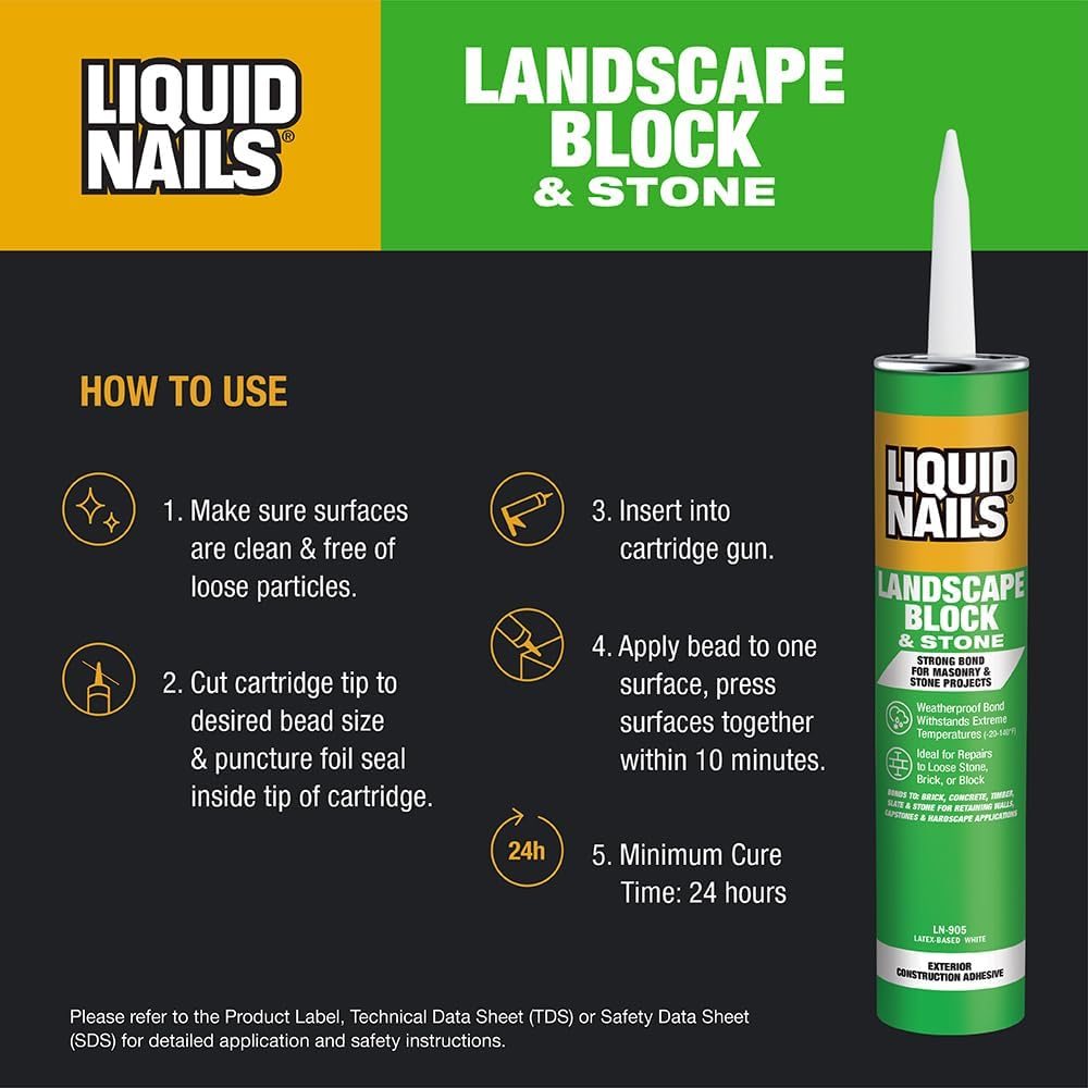 Landscape Block Adhesive 10 oz, 2 Pack, view 4