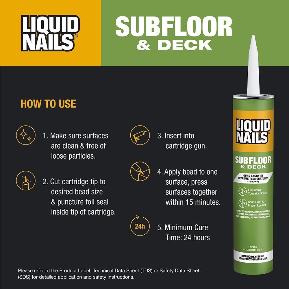 LN-902 VOC Subfloor Adhesive 10 oz, 2 Pack, view 4