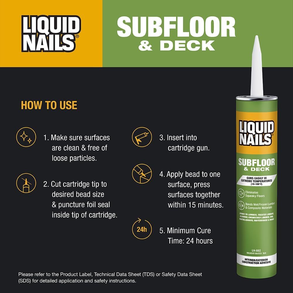 LN-602 Subfloor & Deck Adhesive 28 oz, 2 Pack, view 4