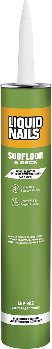LN-902 Subfloor & Deck Adhesive, Low VOC, 28 oz, Liquid Nails