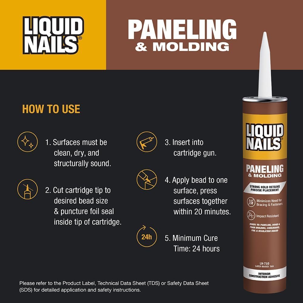 Paneling & Molding Construction Adhesive, 10 oz, view 5