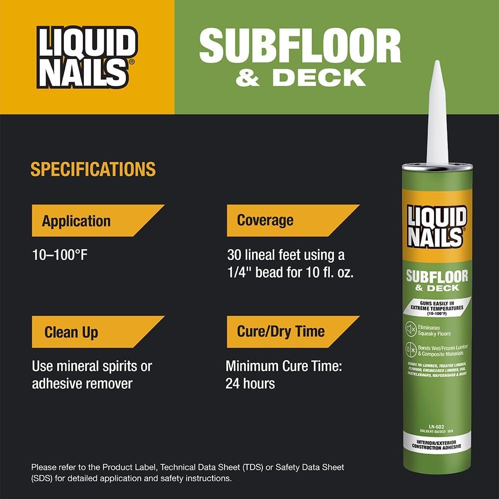 Subfloor & Deck Construction Adhesive, 28 oz, view 5