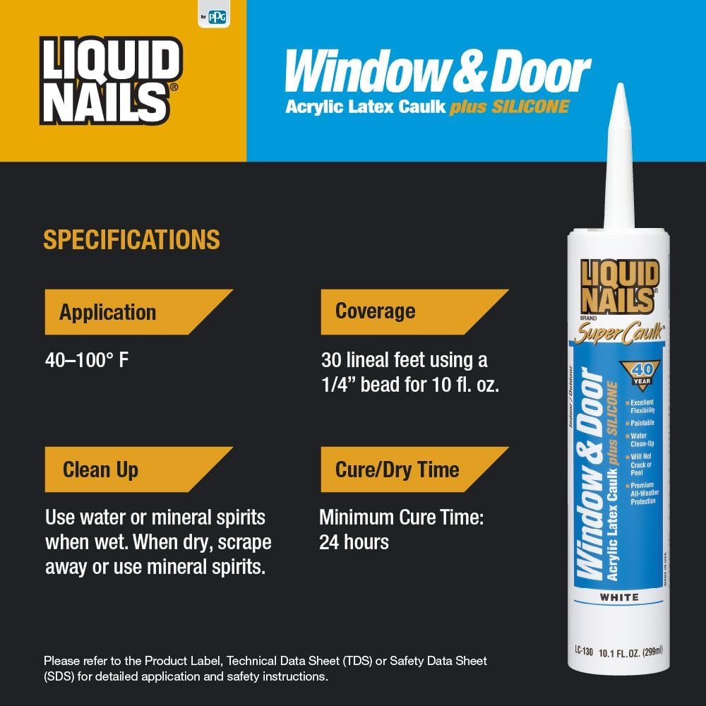 Super Caulk 10.1 oz Clear Window & Door Caulk, view 4