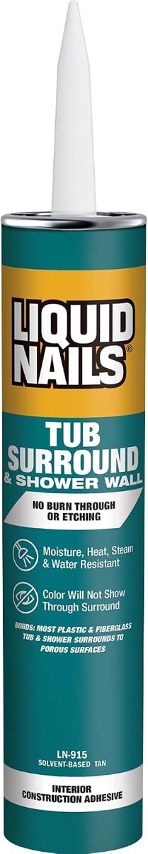 Tub Surround 10 oz Bright White Tub & Shower Adhesive, Liquid Nails