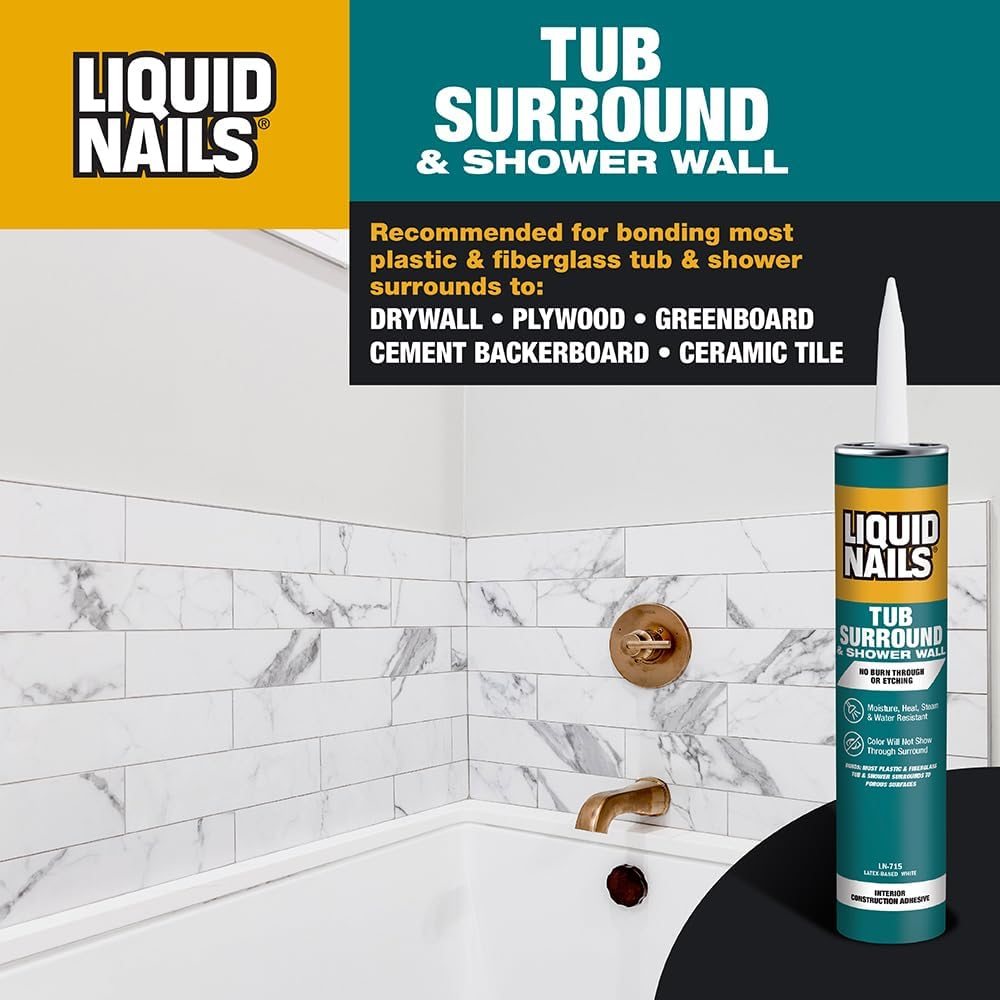Tub Surround 10 oz Bright White Low VOC Adhesive, 6 Pack, view 5