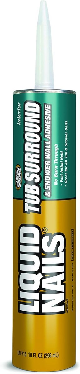 Tub Surround Adhesive Low VOC, 10 oz White, Liquid Nails